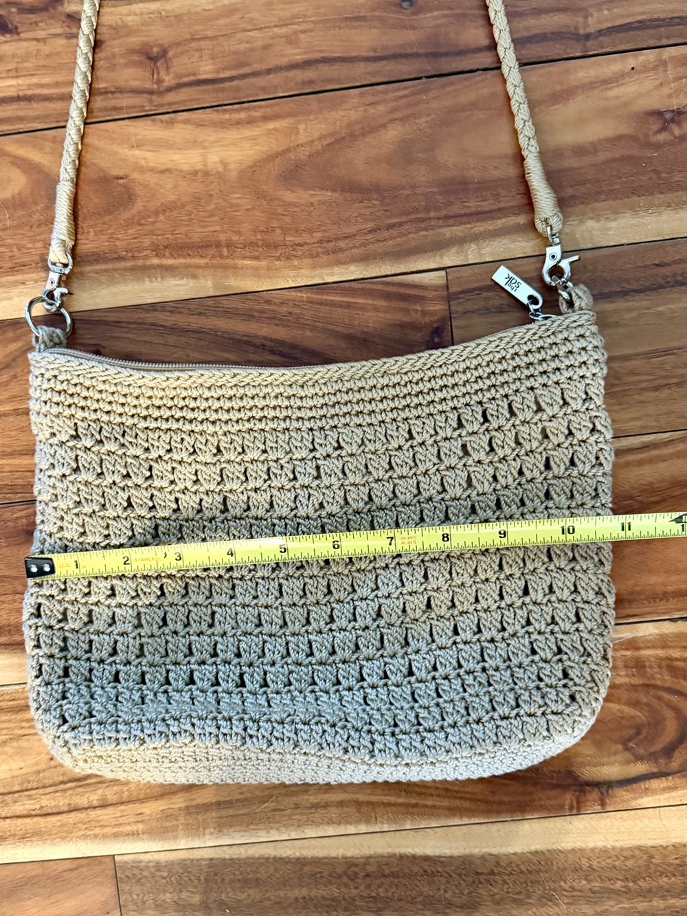 The Sak Beige Crochet Shoulder Bag Crossbody Neutral Boho - Picture 9 of 10
